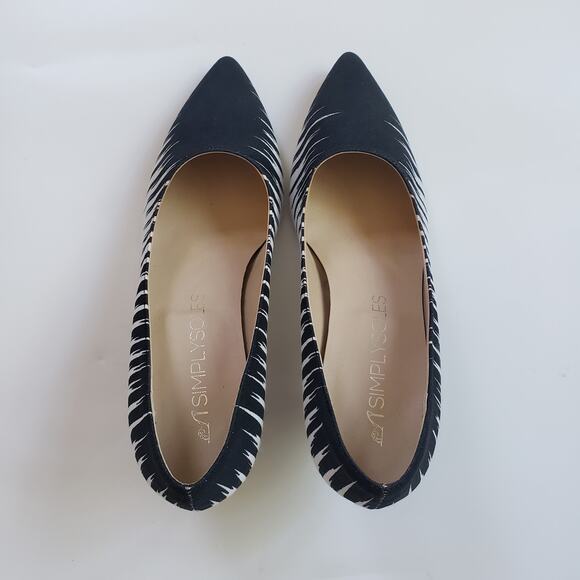 Cuoio Ecologico Made in Italy Heels Pumps Zebra Print Canvas Size 6.5 - Picture 5 of 6